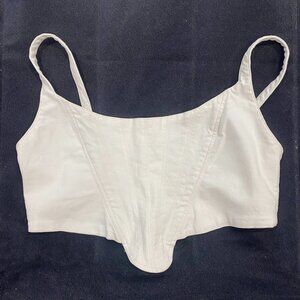 *NWT* Zara White Denim Corset Top - XXL